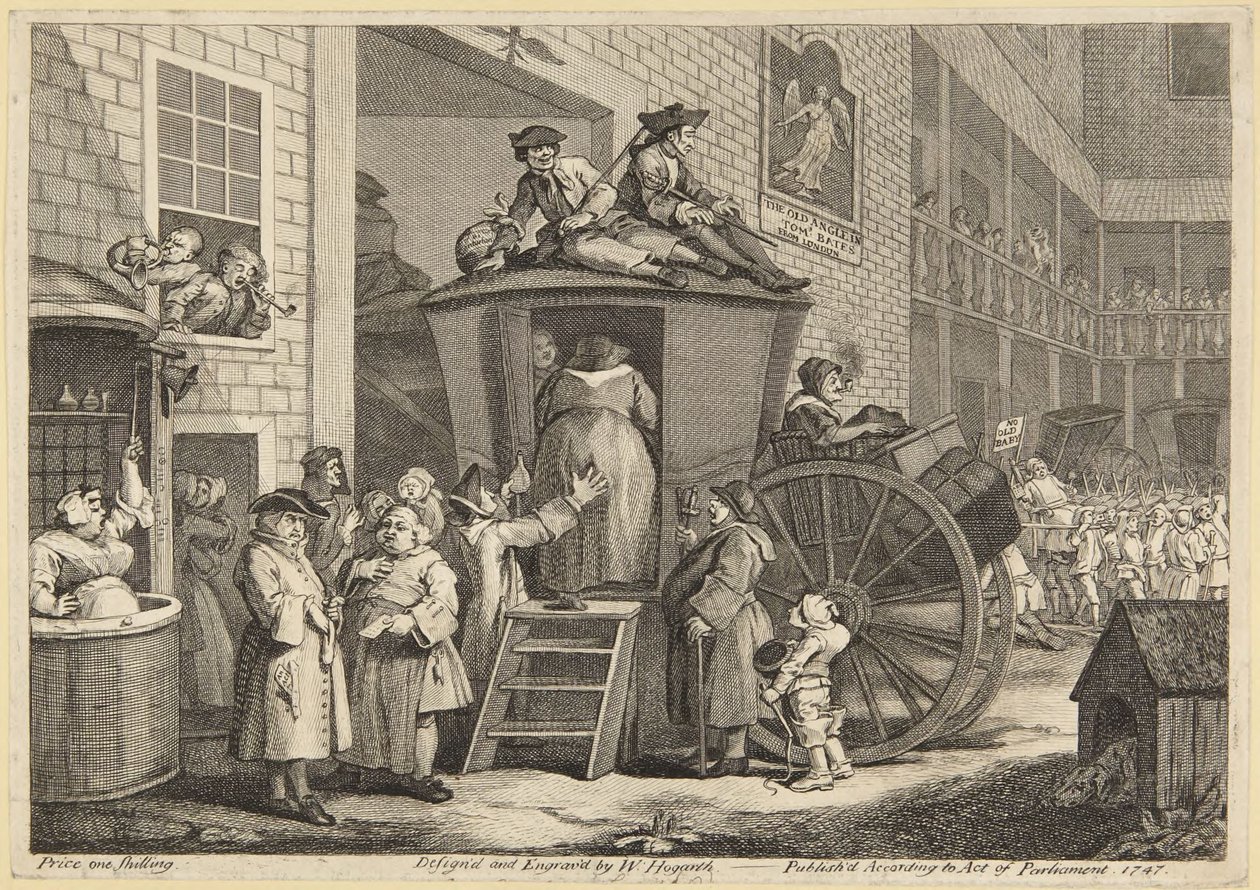 Dvůr venkovského hostince od William Hogarth