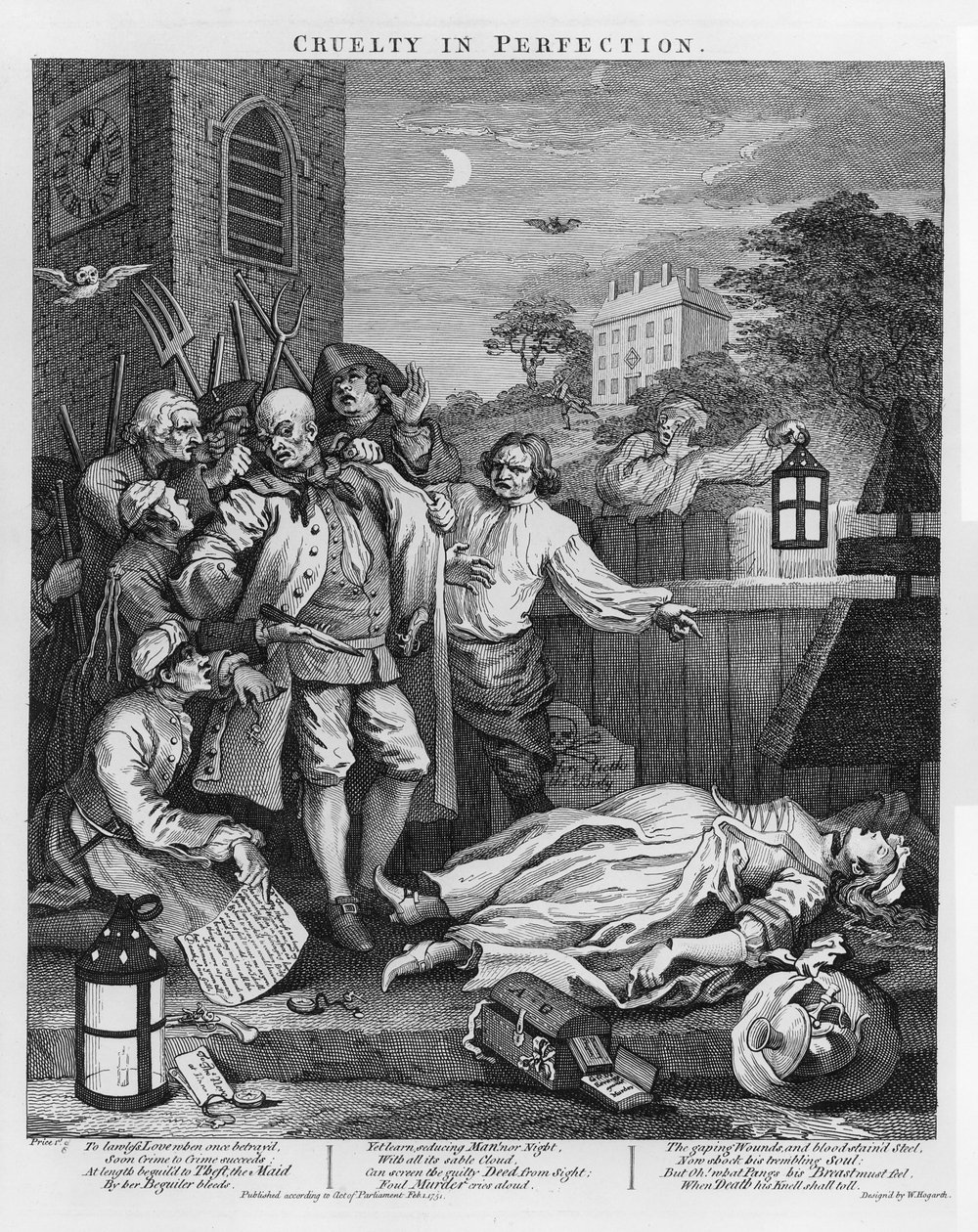 Krutost v dokonalosti, ze čtyř fází krutosti, 1751 od William Hogarth