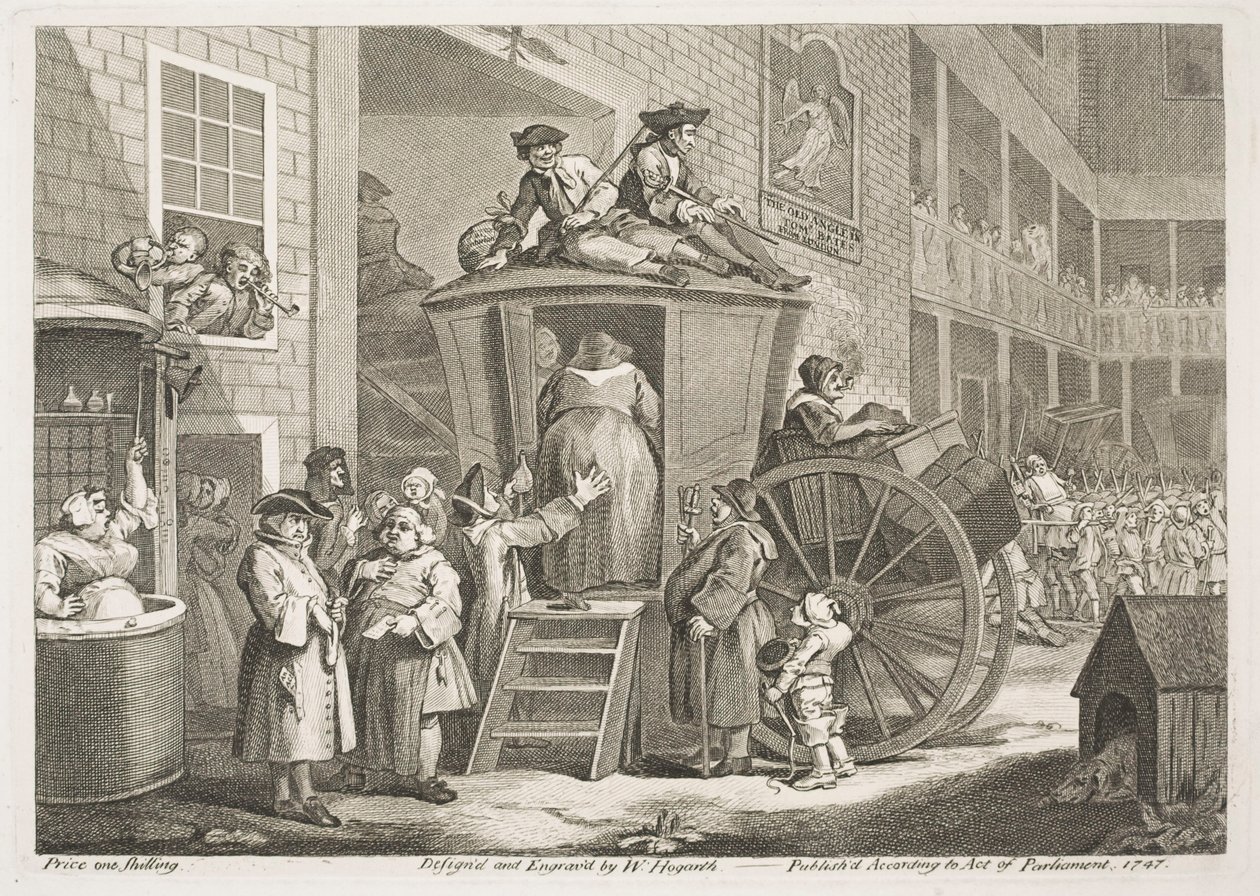 Dostavník neboli dvůr venkovského hostince od William Hogarth