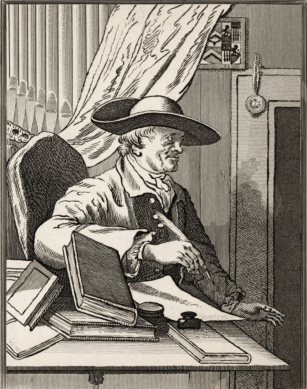 Dr. Thomas Morell, z knihy "The Works of Hogarth", vydané v roce 1833. od William Hogarth