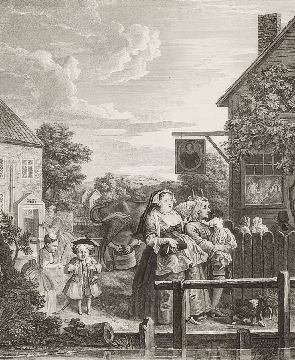 Večer / Abend. Z: Čtyři denní doby / Die vier Tageszeiten. 1738 od William Hogarth
