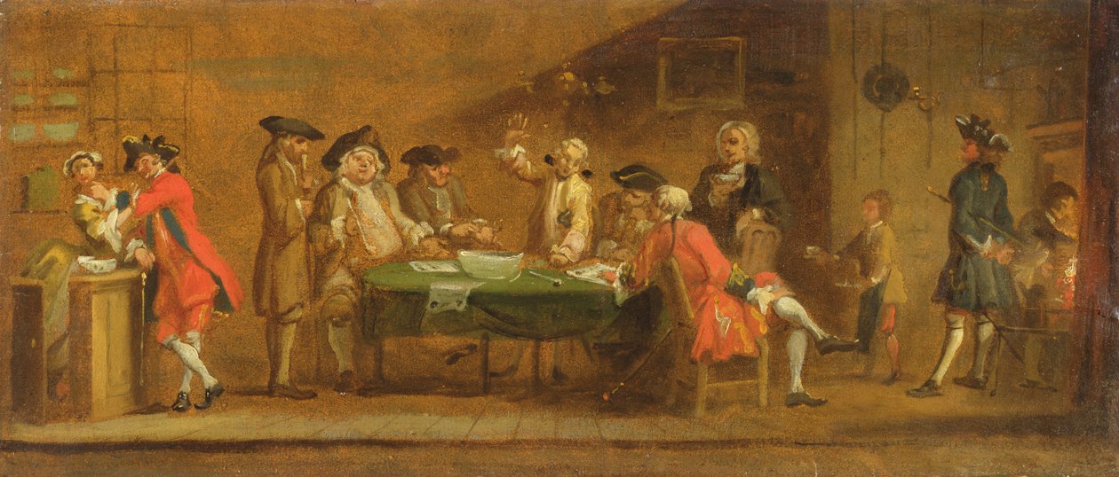 Postavy v hospodě nebo kavárně, 20. léta 18. století od William Hogarth