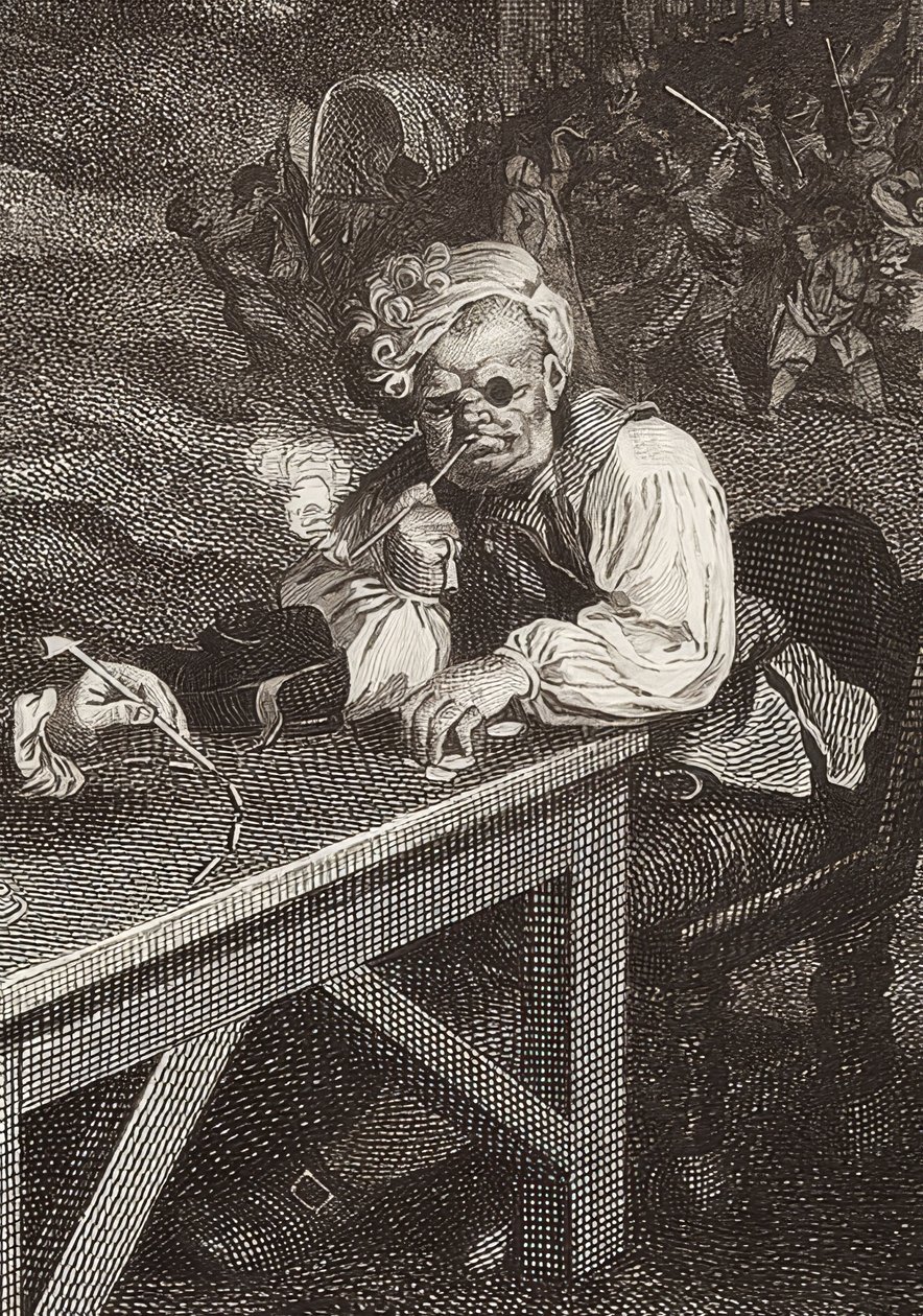 Čtyři tisky voleb / Všeobecné volby. List 2: Získávání hlasů / Chytání hlasů (detail, viz také obrázek číslo 51281). 1757 od William Hogarth