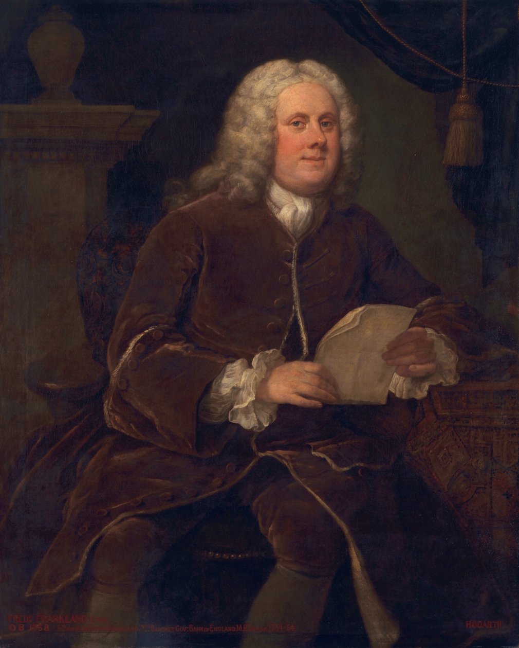 Frederick Frankland, kolem 1739-40 od William Hogarth