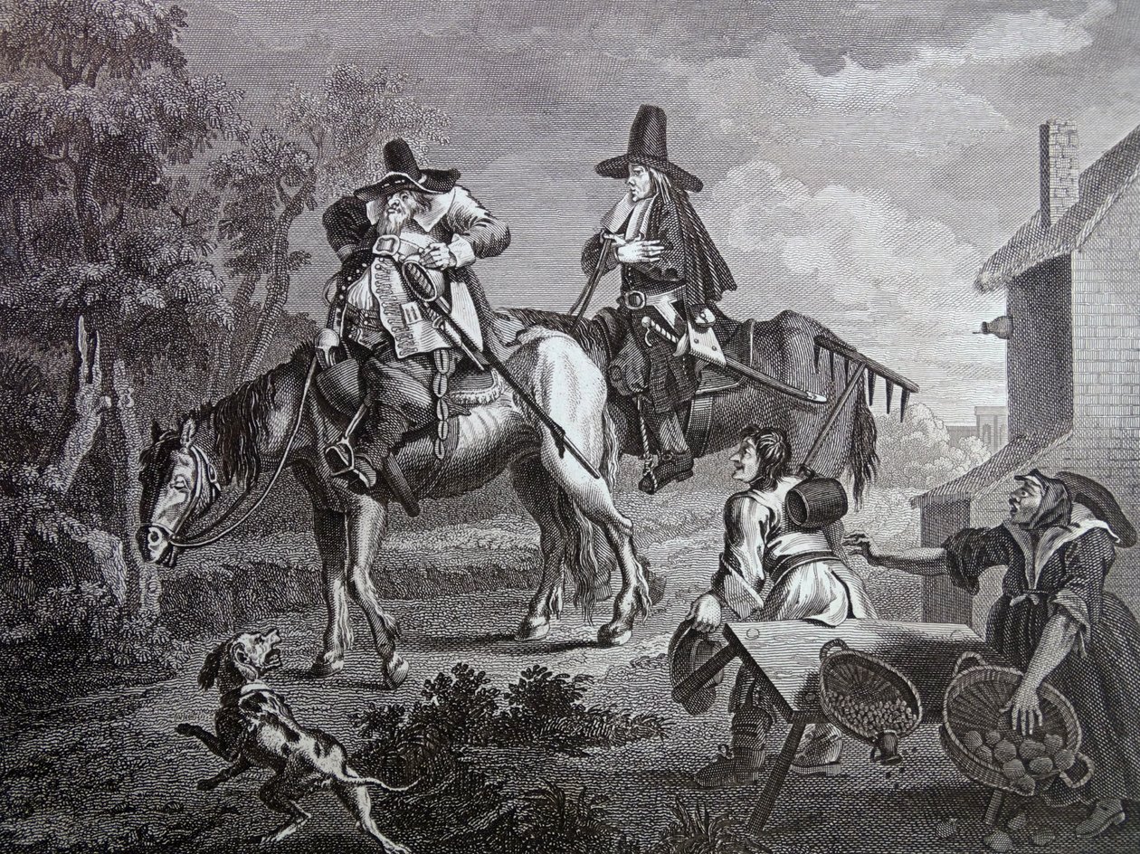 Frontispis ke skladbě „Hudibras“ Samuela Butlera od William Hogarth