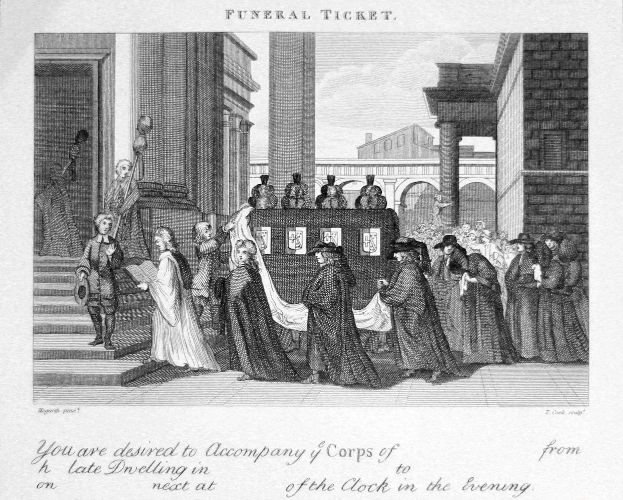 Pohřební lístek od Williama Hogartha od William Hogarth