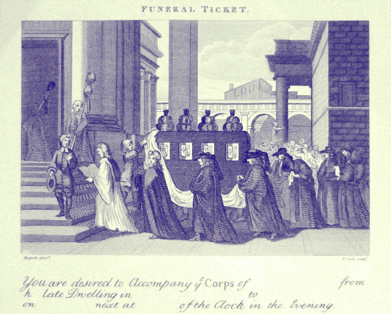 Pohřební lístek od Williama Hogartha od William Hogarth