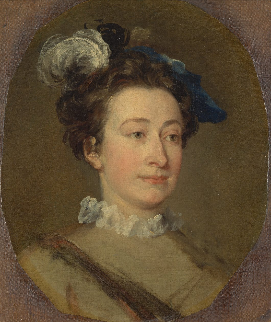 Dívka v opeřeném klobouku od William Hogarth