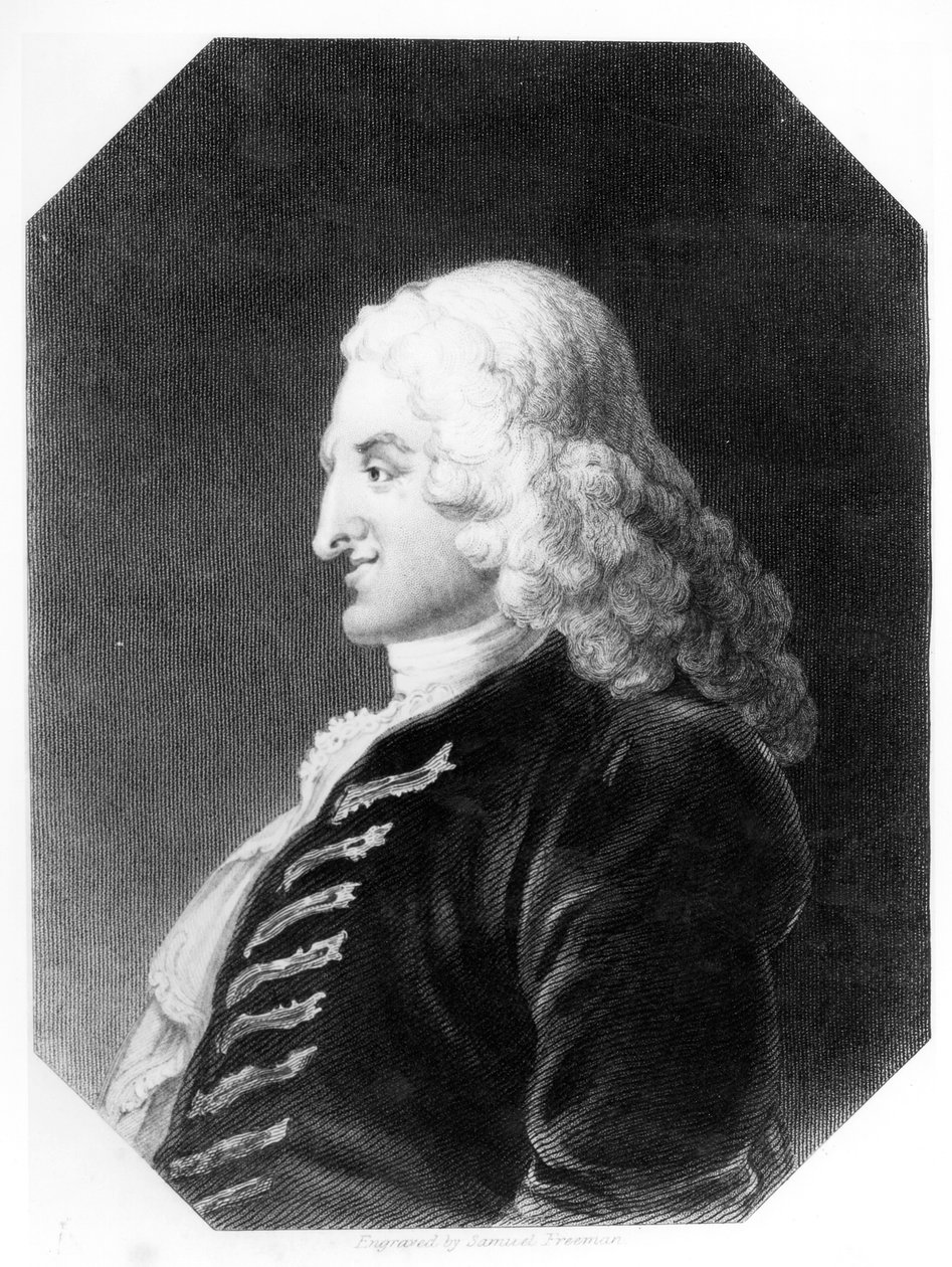 Henry Fielding (1707-54), vyryl Samuel Freeman (1773-1857) od William Hogarth