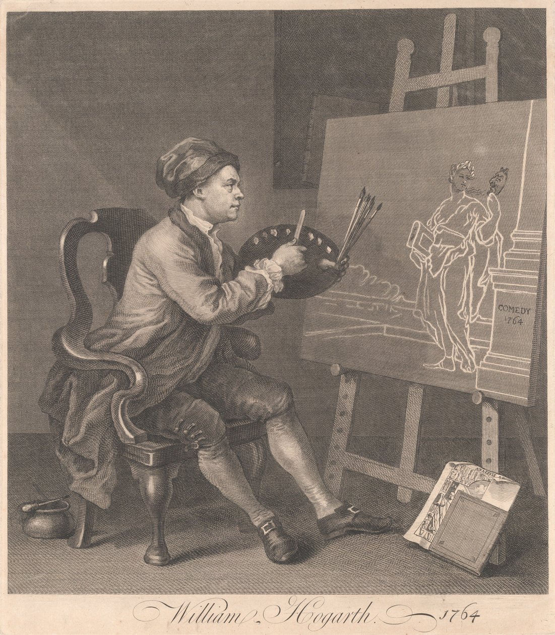 Hogarth maluje komickou múzu od William Hogarth