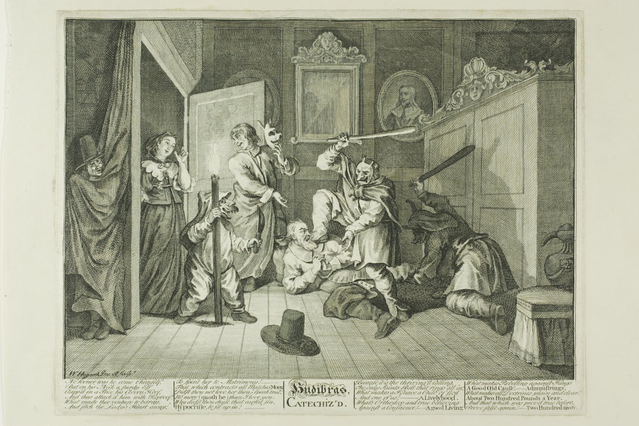Hudibras Catechized, deska devět z Hudibrasu od William Hogarth