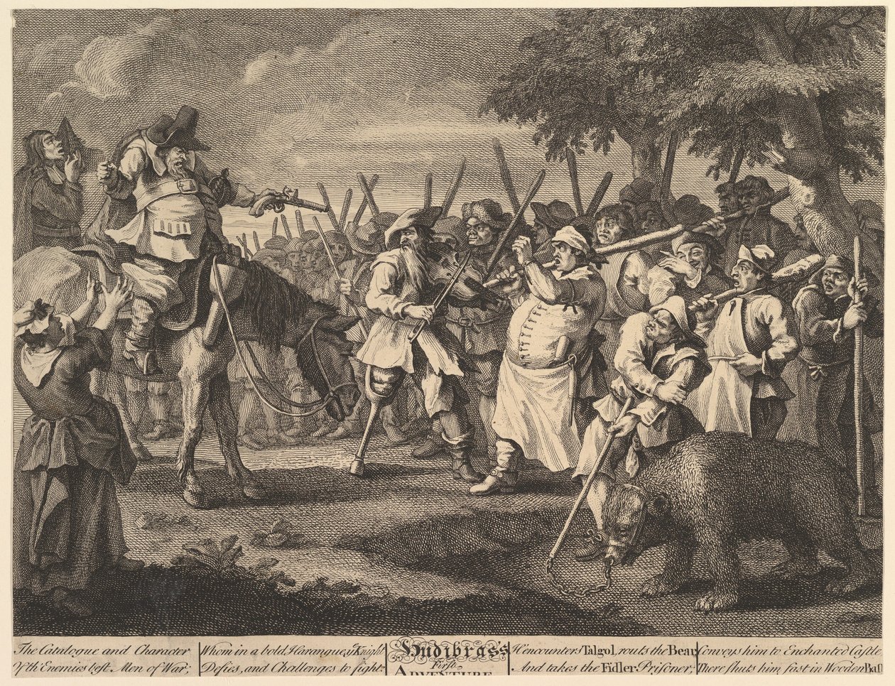 Hudibras First Adventure Dvanáct velkých ilustrací pro Samuela Butlerse Hudi..., únor 1725-26. od William Hogarth
