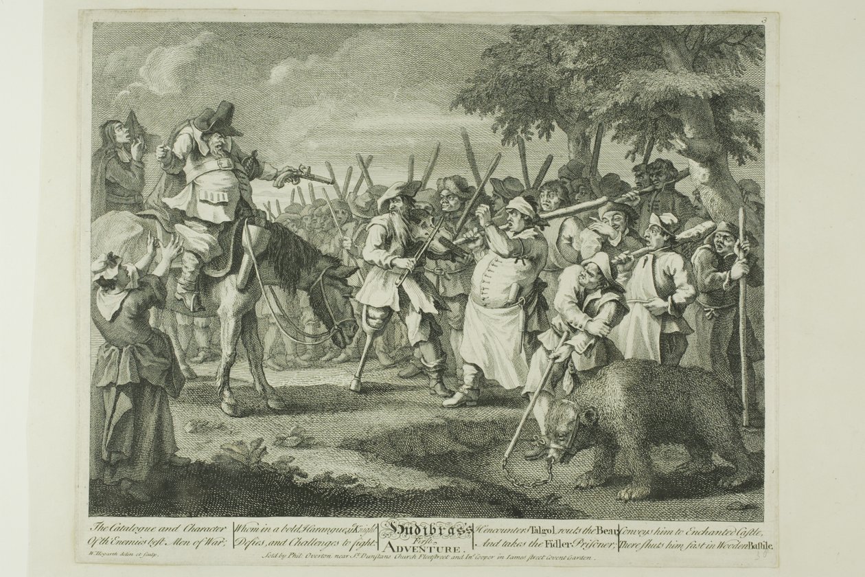 Hudibrasovo první dobrodružství, třetí deska z knihy Hudibras od William Hogarth