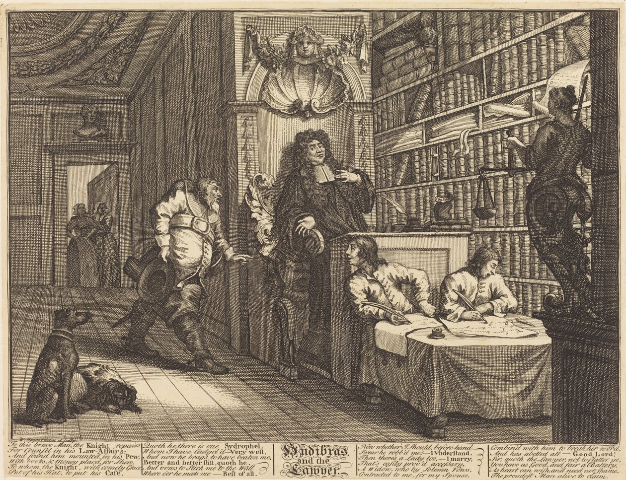 Hudibras a právník od William Hogarth