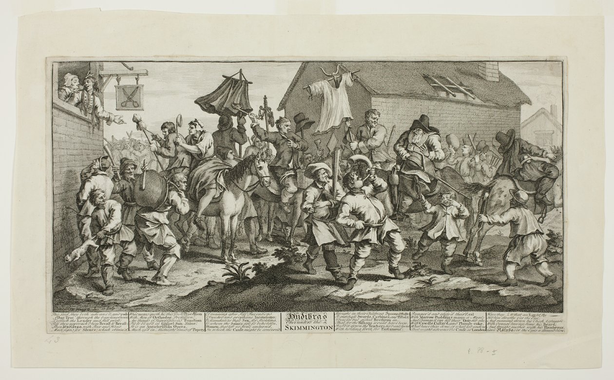 Hudibras a Skimmington, sedmá deska z knihy Hudibras od William Hogarth