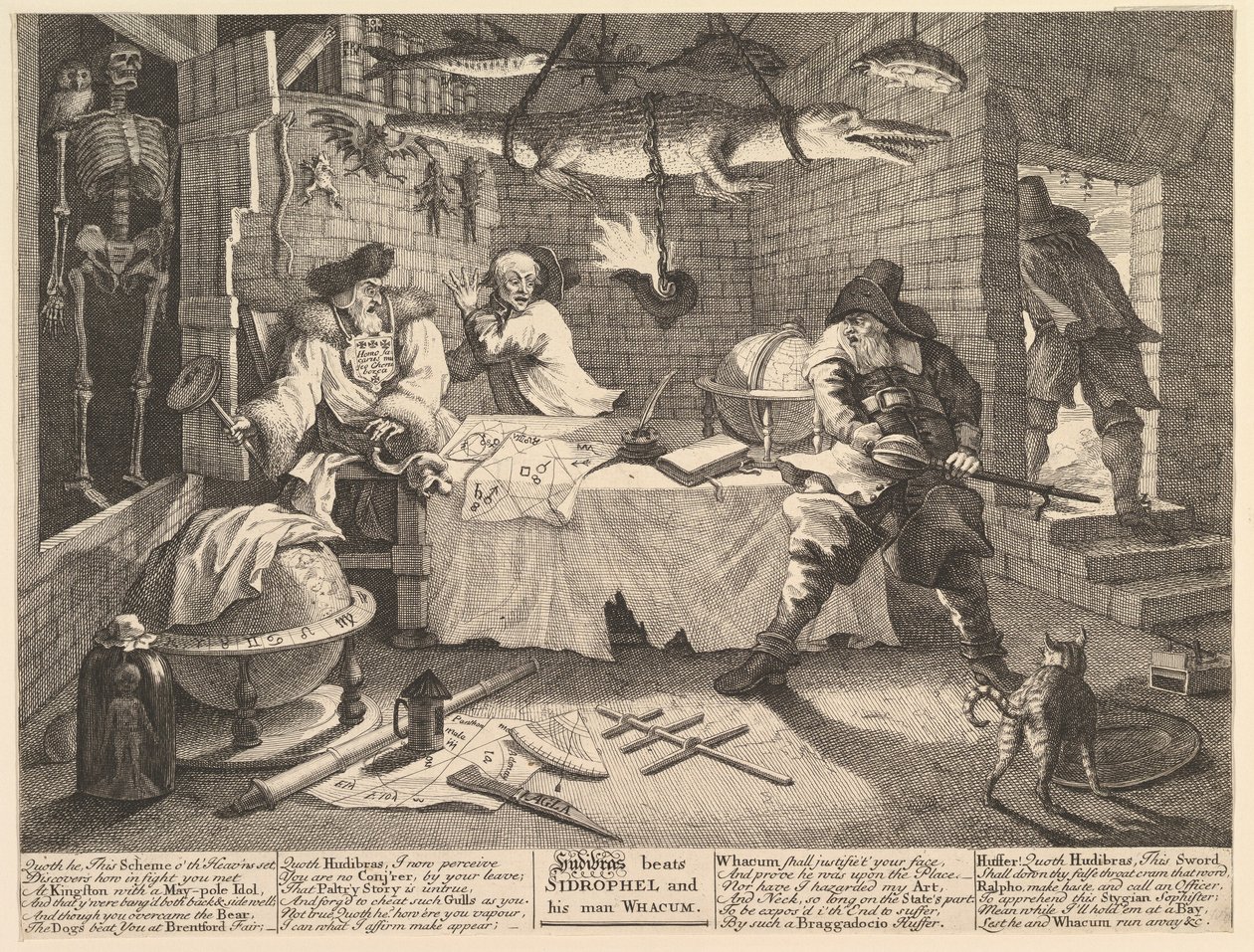 Hudibras porazí Sidrophela a jeho muže Whacuma Dvanáct velkých ilustrací pro Sa..., únor 1725-26. od William Hogarth