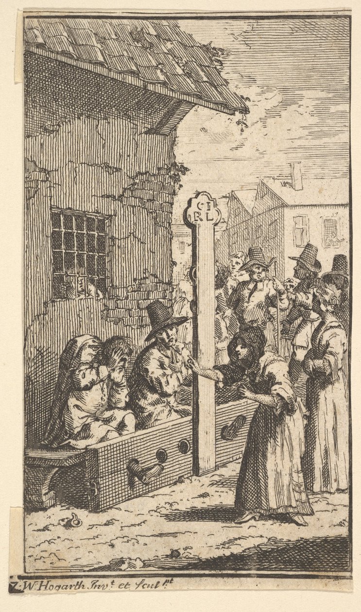 Hudibras in Tribulation Sedmnáct malých ilustrací pro Samuela Butlerse Hudibras, č..., 1721-26. od William Hogarth