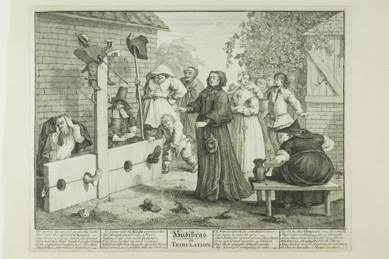 Hudibras v soužení, šestá deska z knihy Hudibras od William Hogarth