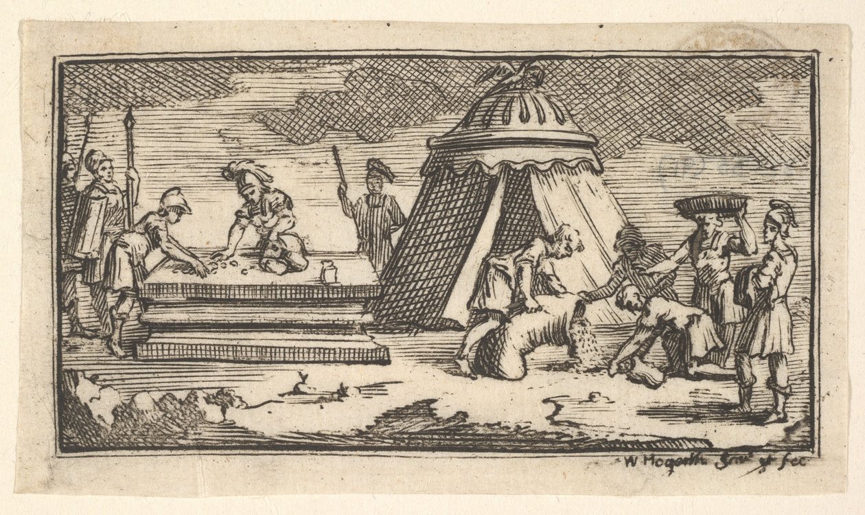 Vydal Ječmen místo pšenice [první verze] John Beaver, Roman Military Punishme..., po roce 1725. od William Hogarth