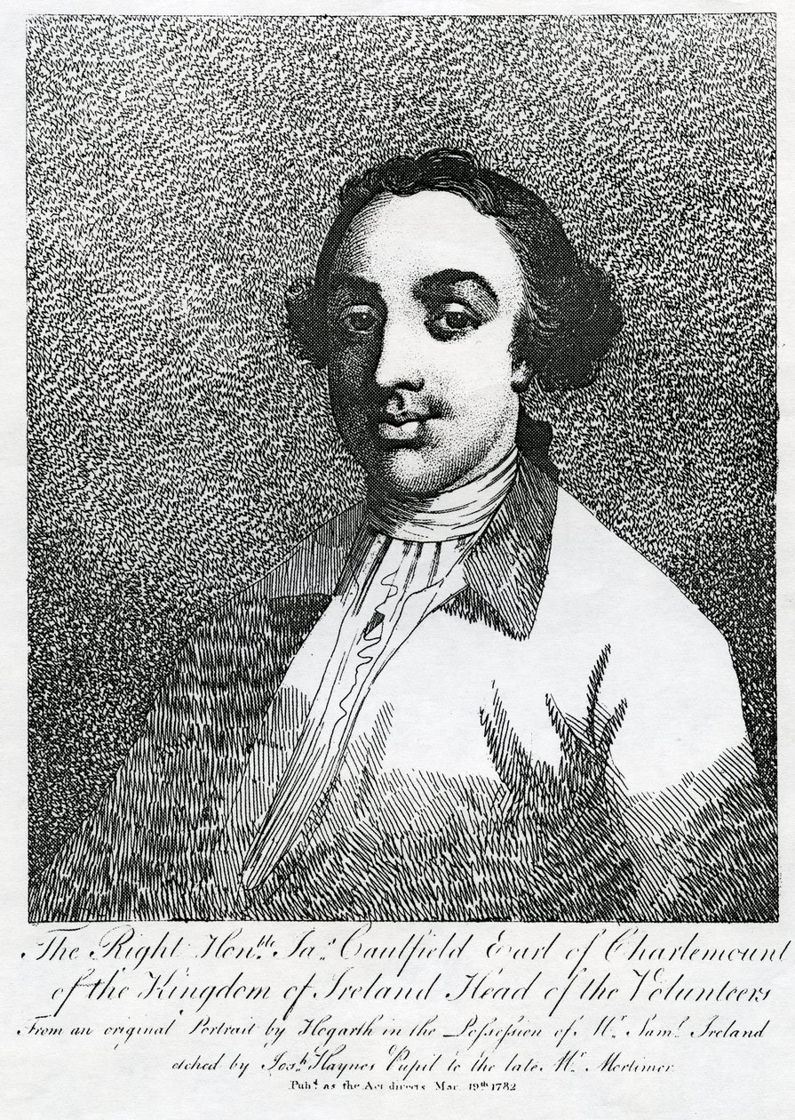James Caulfield, 1. hrabě z Charlemontu, vyryl Joseph Haynes, 1782 od William Hogarth