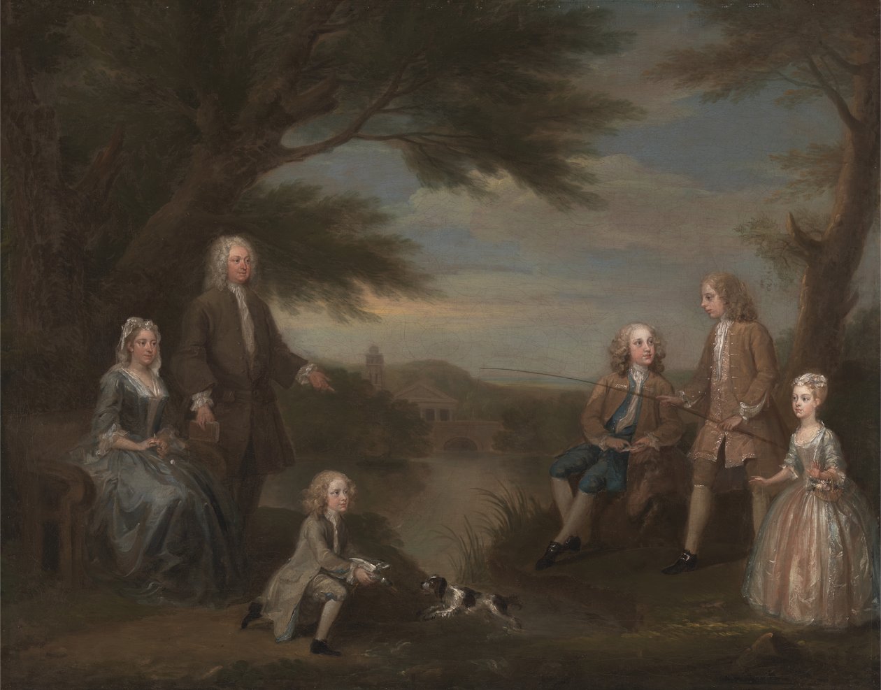 John a Elizabeth Jeffreys a jejich děti, 1730. od William Hogarth