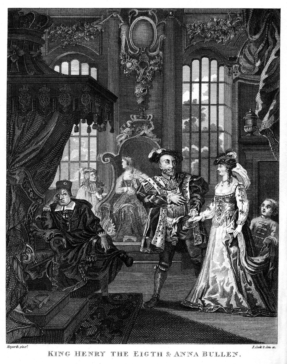Král Jindřich VIII a Anna Boleynová od Williama Hogartha od William Hogarth
