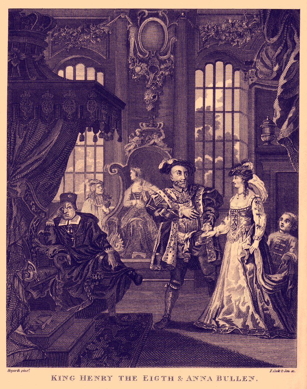 Král Jindřich VIII a Anna Boleynová od Williama Hogartha od William Hogarth