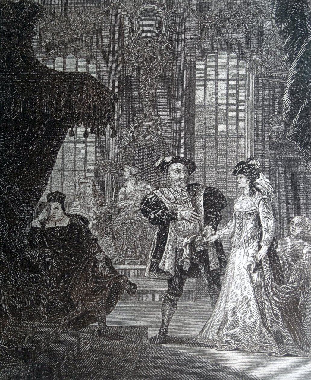 Král Jindřich Osmý a Anna Bullenová od William Hogarth