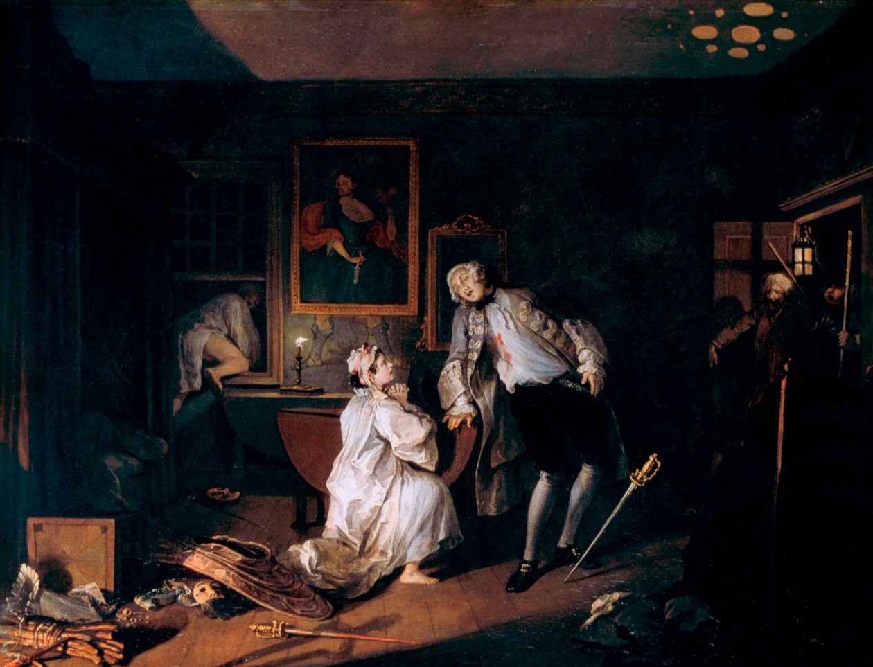 Manželství A-la-Mode: 5. Bagnio, c1743 od William Hogarth