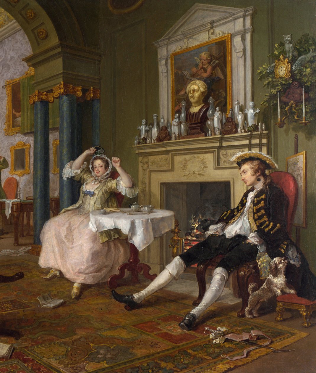 Marriage a la Mode:II- The Tete a Tete, c.1743 (detail z 4395) od William Hogarth