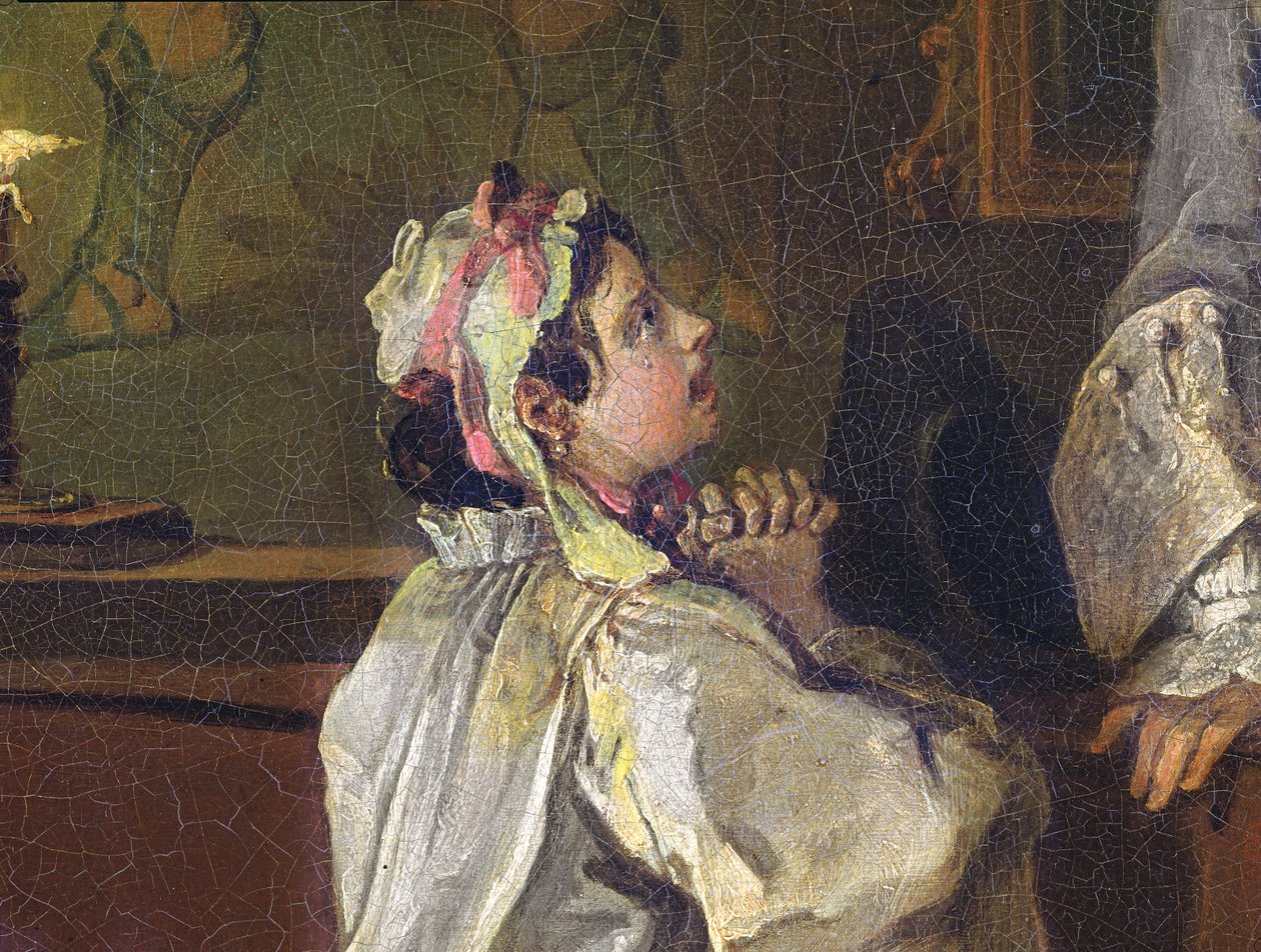 Marriage a la Mode:V, The Bagnio, c.1743 (olej na plátně) (detail z roku 182093) od William Hogarth