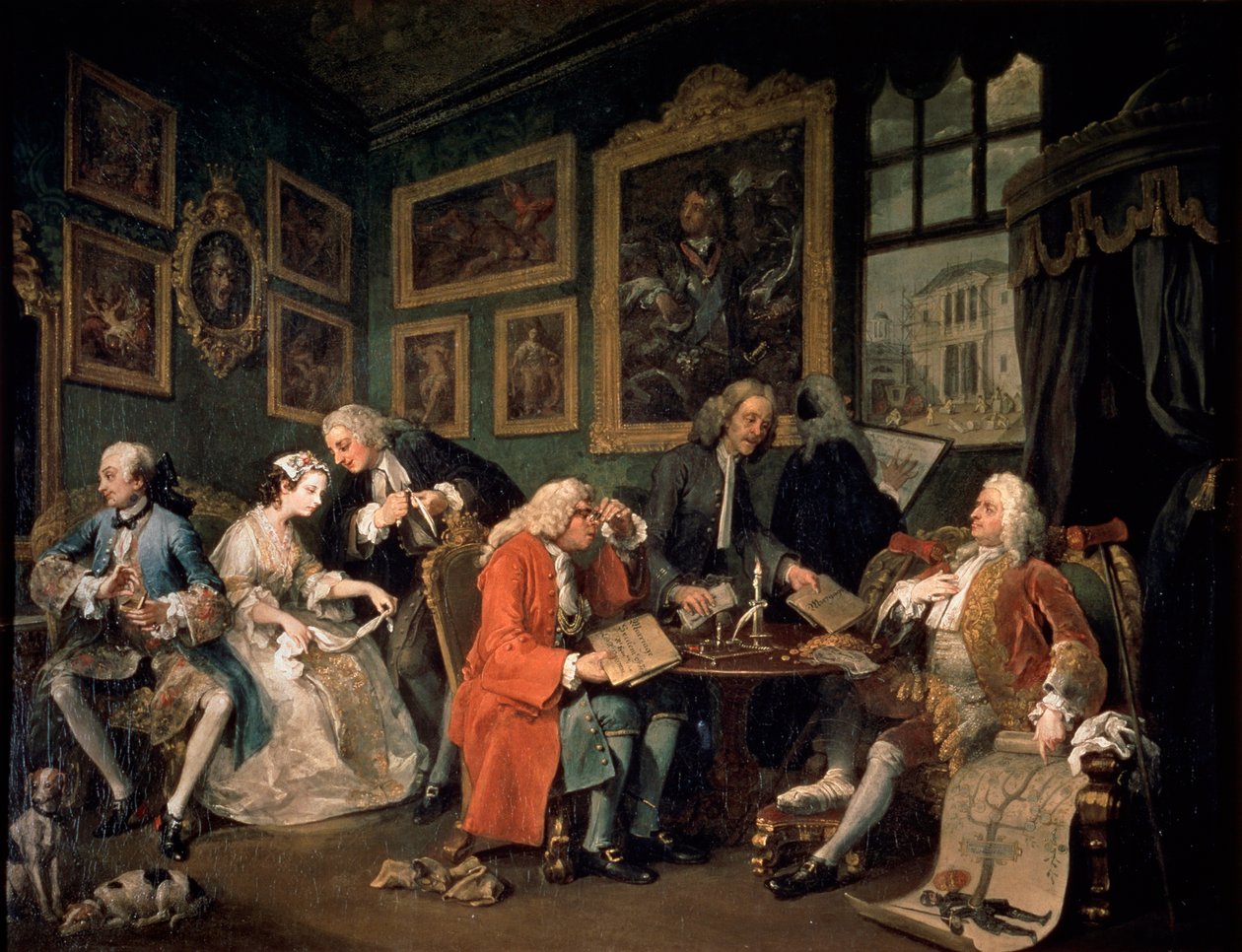 Marriage a la Mode: 1, Manželská smlouva, 1743 od William Hogarth