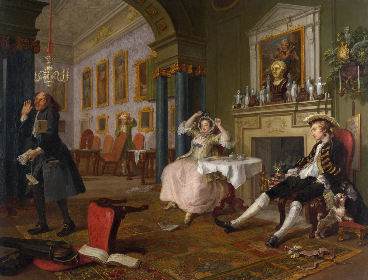 Marriage a la Mode: II – The Tete a Tete, cca 1743 (olej na plátně) od William Hogarth