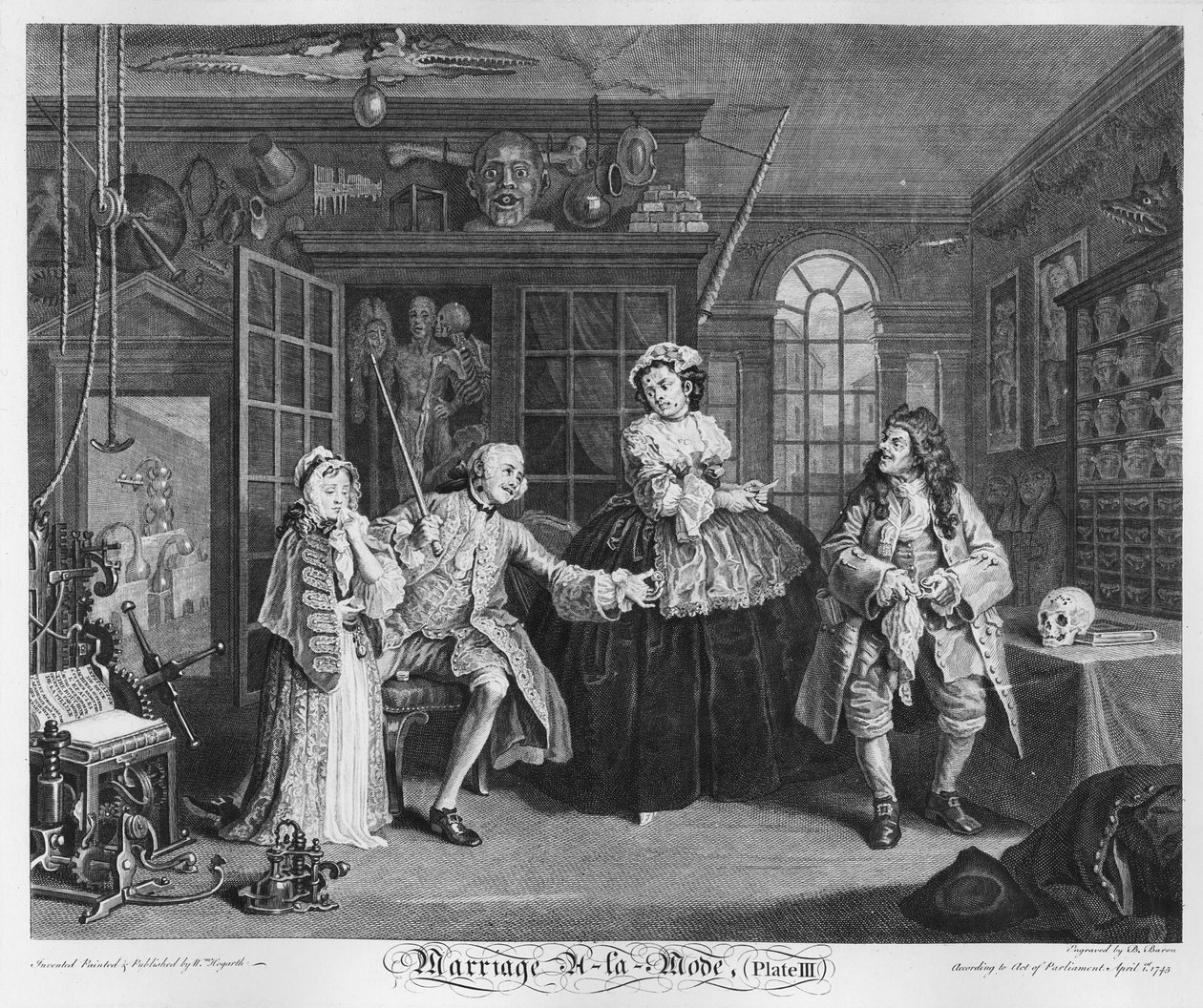 Marriage a la Mode, Plate III, The Inspection, 1745 od William Hogarth