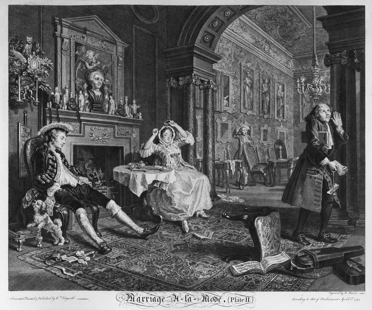 Marriage a la Mode, Plate II, The Tete a Tete, 1745 od William Hogarth