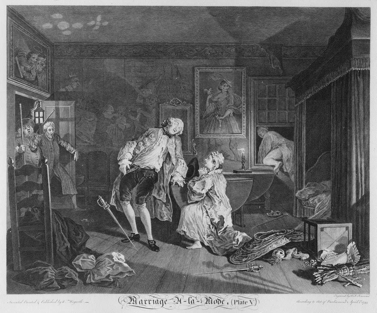 Marriage a la Mode, Plate V, The Bagnio, 1745 od William Hogarth