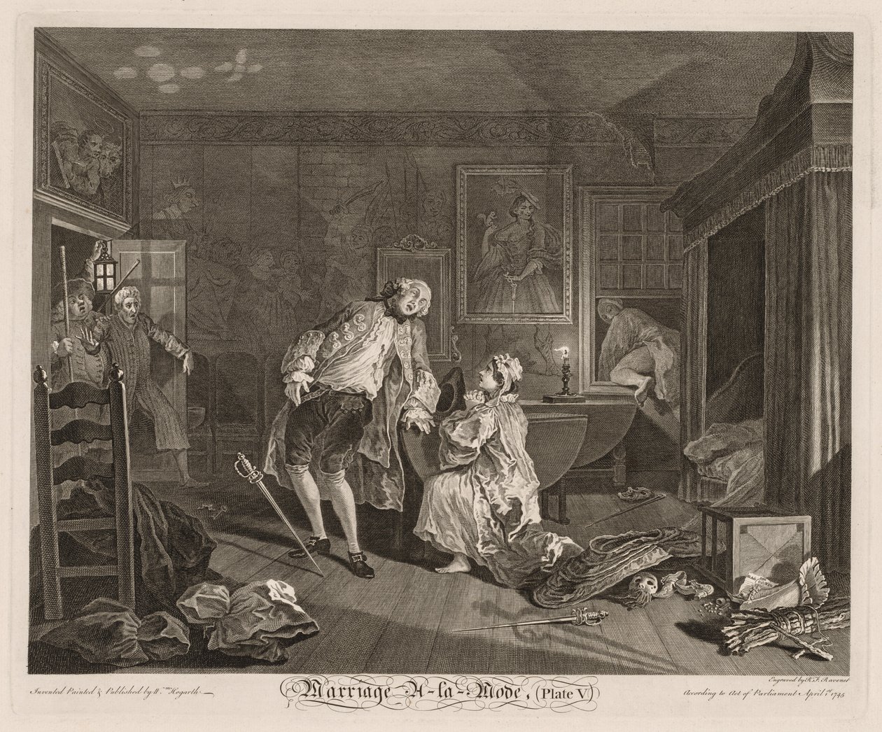 Manželství à la Mode: Smrt hraběte od William Hogarth