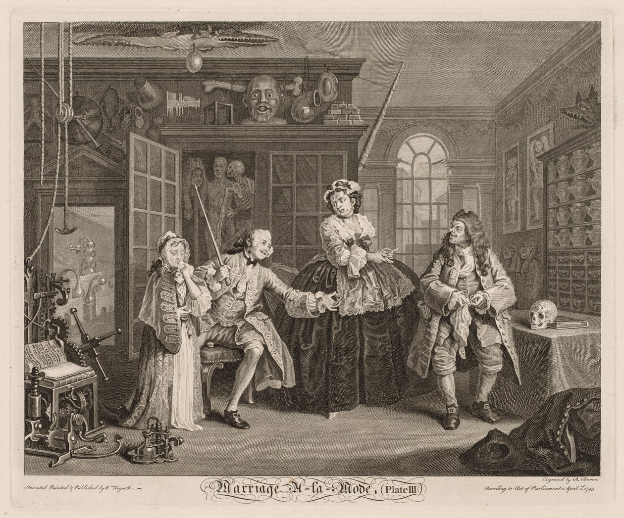 Manželství à la Mode: Scéna s šarlatánem od William Hogarth