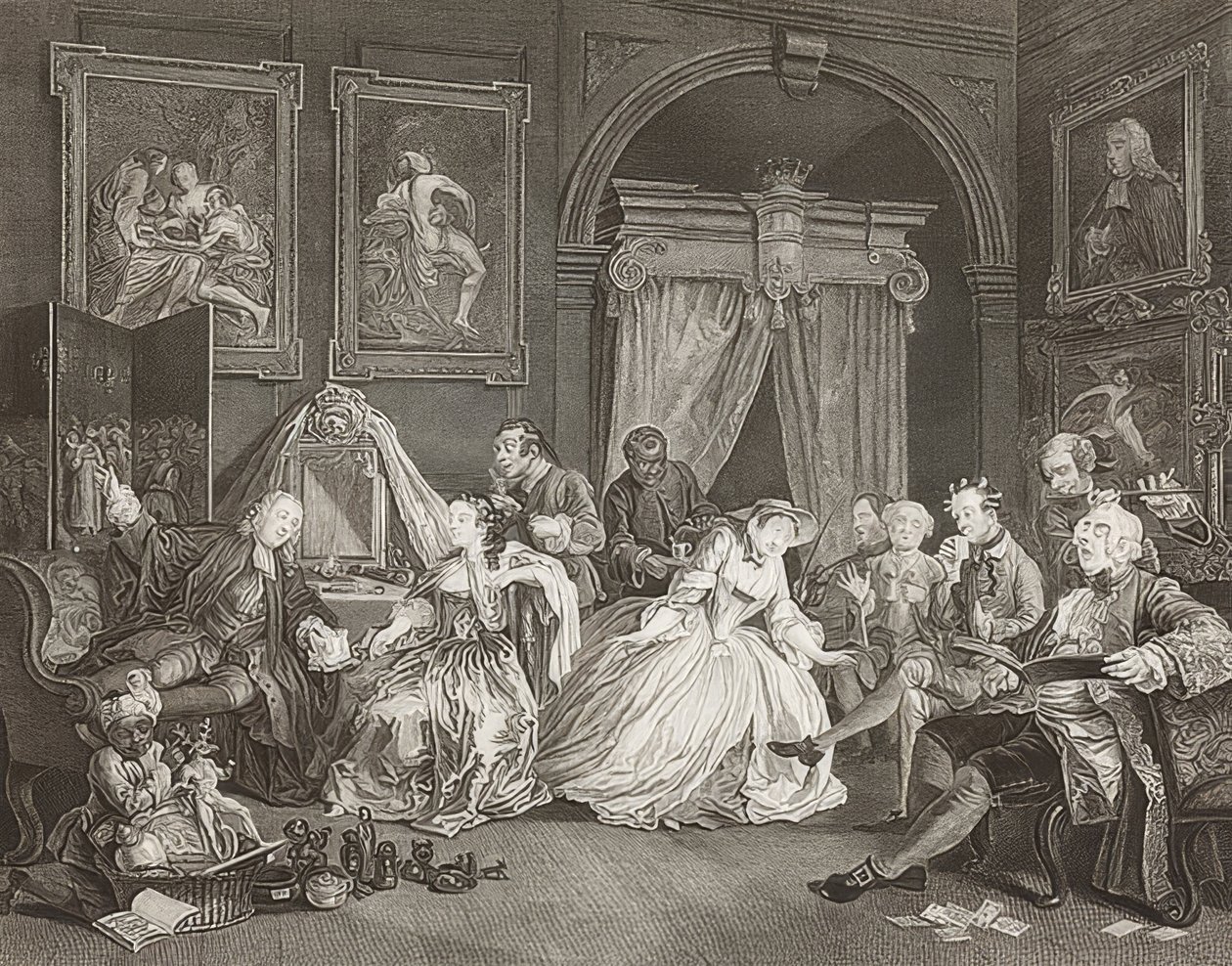 Manželství à la Mode / manželství podle módy. List 4: The Toilette / The Countess