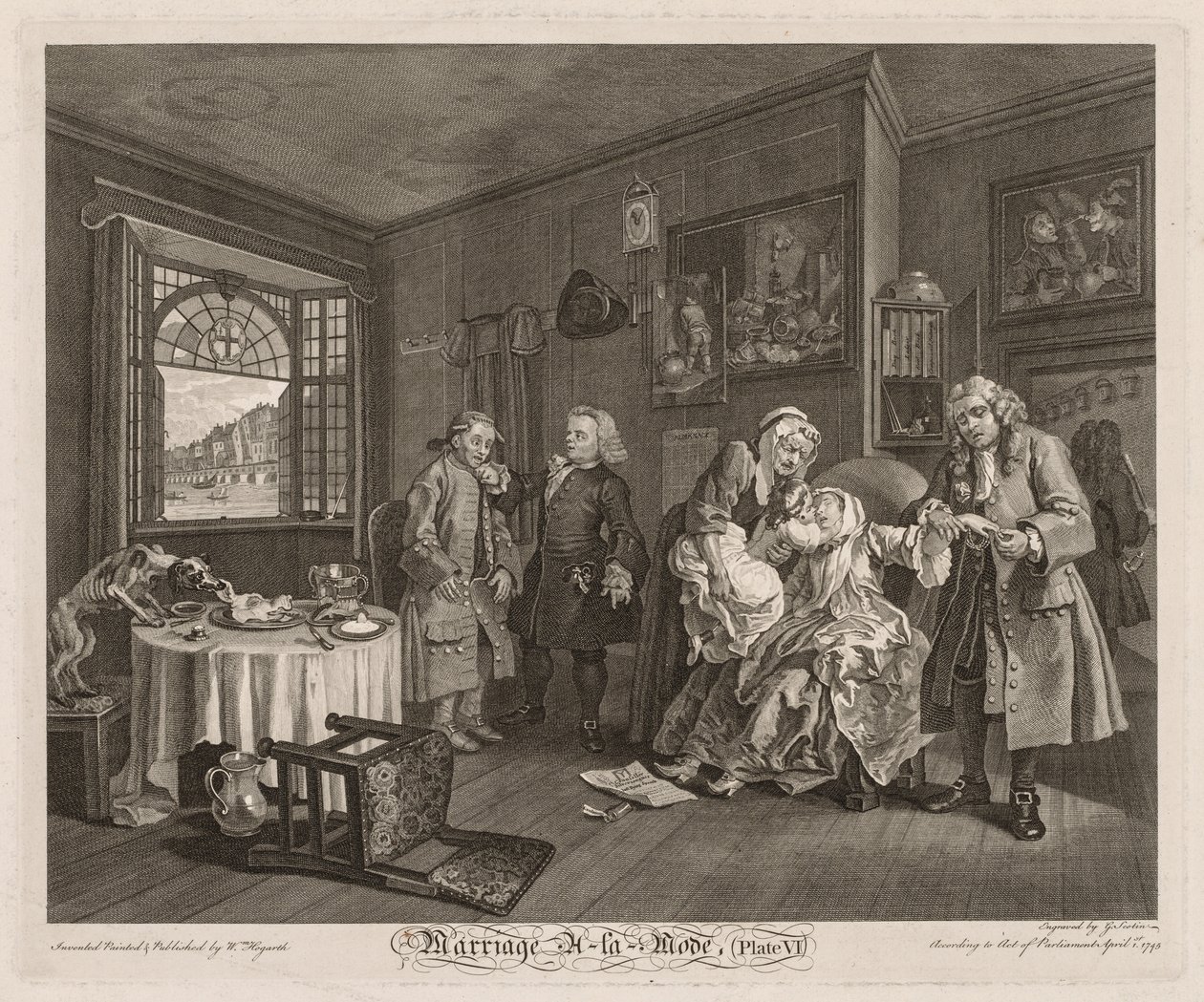 Manželství à la Mode: Smrt hraběnky, 1745. od William Hogarth