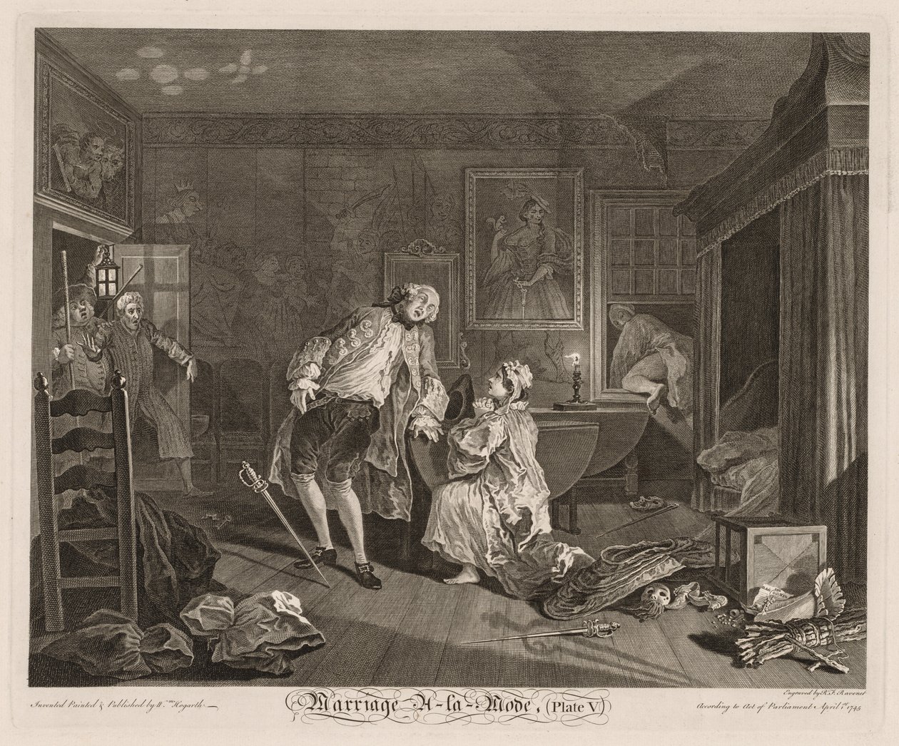 Manželství à la Mode: Smrt hraběte od William Hogarth