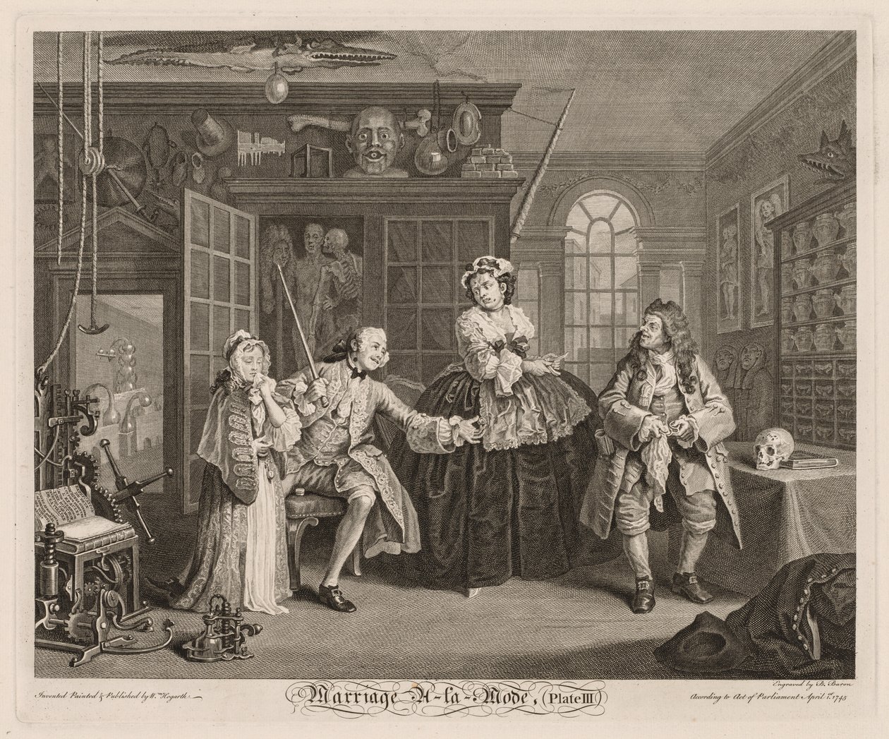 Manželství à la Mode: Scéna s šarlatánem od William Hogarth