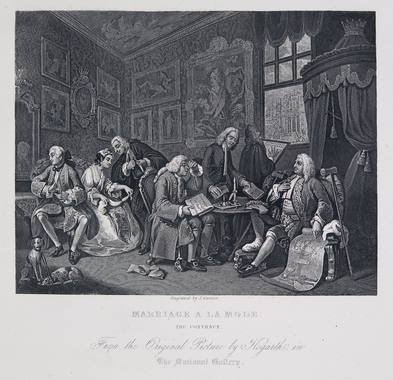 Manželství à la Mode: Smlouva od William Hogarth