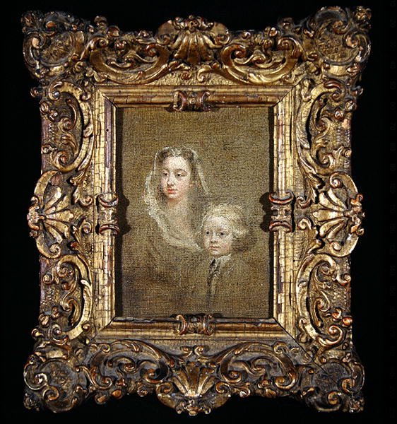 Mary Edwards Hamilton a její syn Gerard Anne (olej na plátně) od William Hogarth