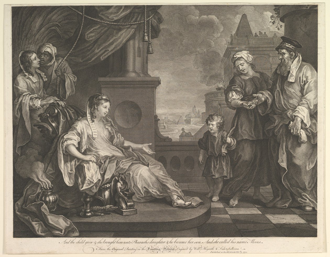 Mojžíš přivedl faraonovi dceru, 5. února 1752. od William Hogarth
