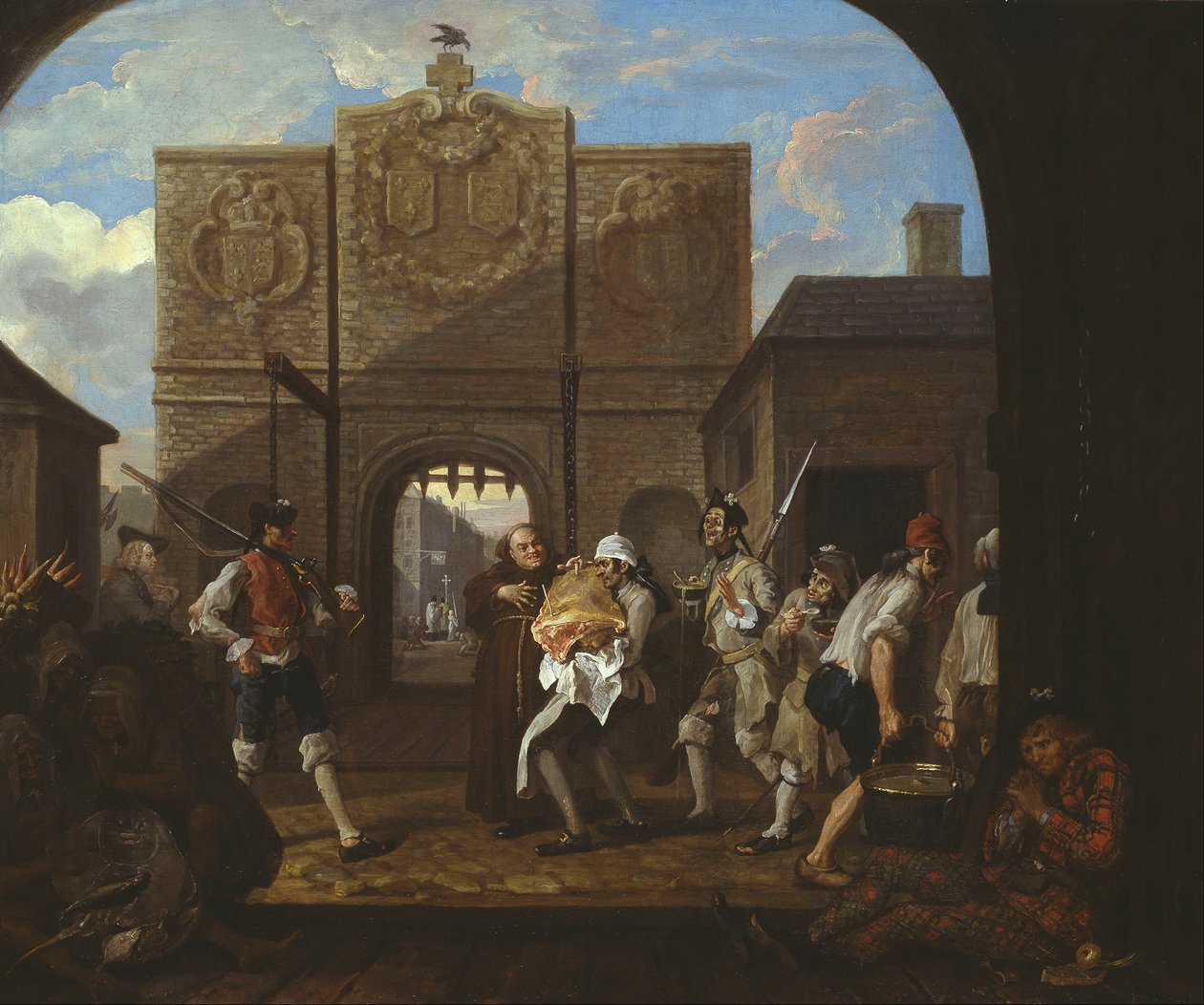 Ó pečené hovězí staré Anglie („Brána v Calais“) od William Hogarth