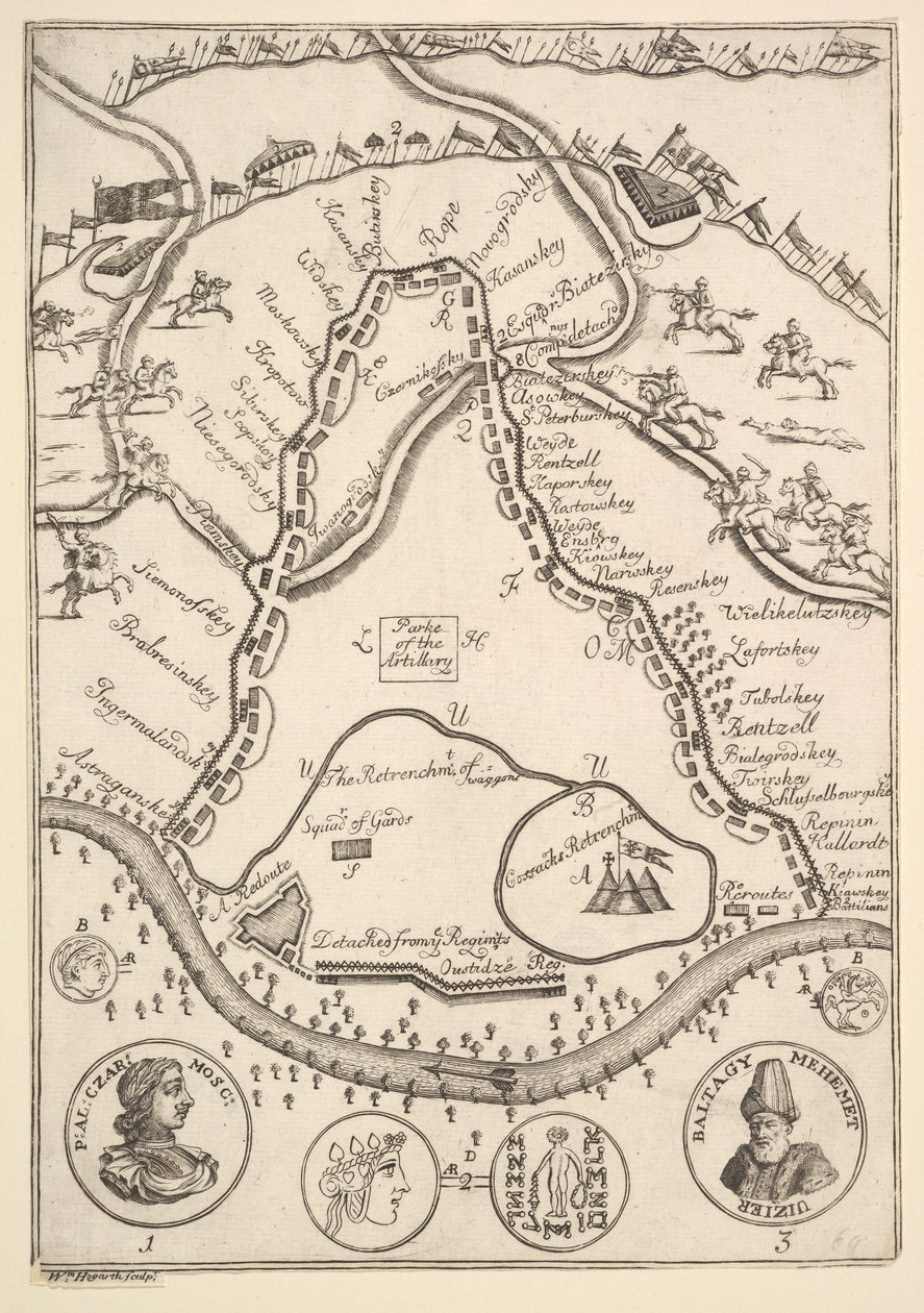 Parke of the Artillaary Aubry de La Mottrayes Cestuje po Evropě, Asii a int..., 1723-24. od William Hogarth