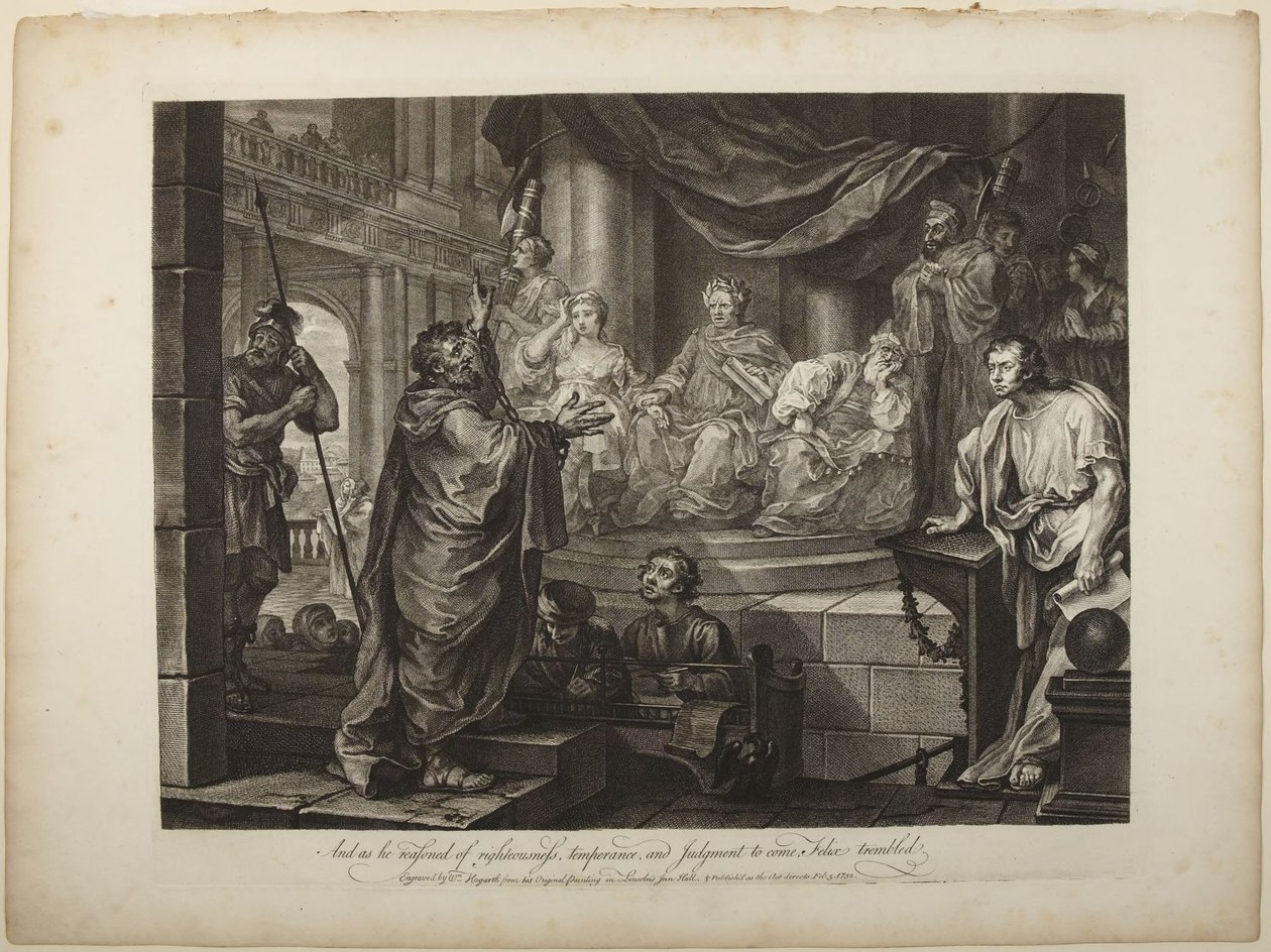Pavel před Felixem od William Hogarth