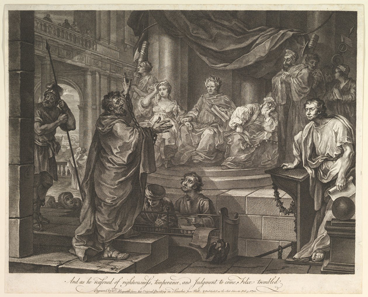 Pavel před Felixem, 5. února 1752. od William Hogarth