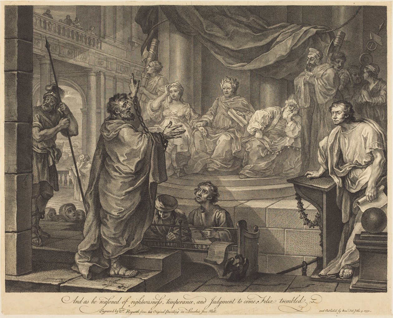 Pavel před Felixem od William Hogarth